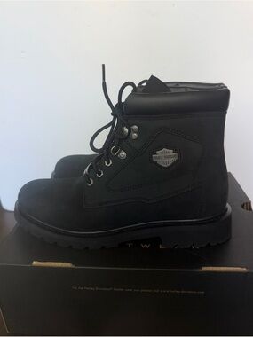 Harley-Davidson Men's Black Lace-Up Ankle Boots Size 11